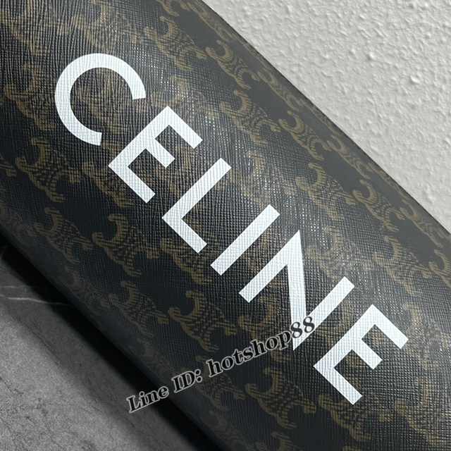 Celine專櫃新款枕頭包 賽琳男女款帆布肩帶圓形單肩斜挎包 xxl1105